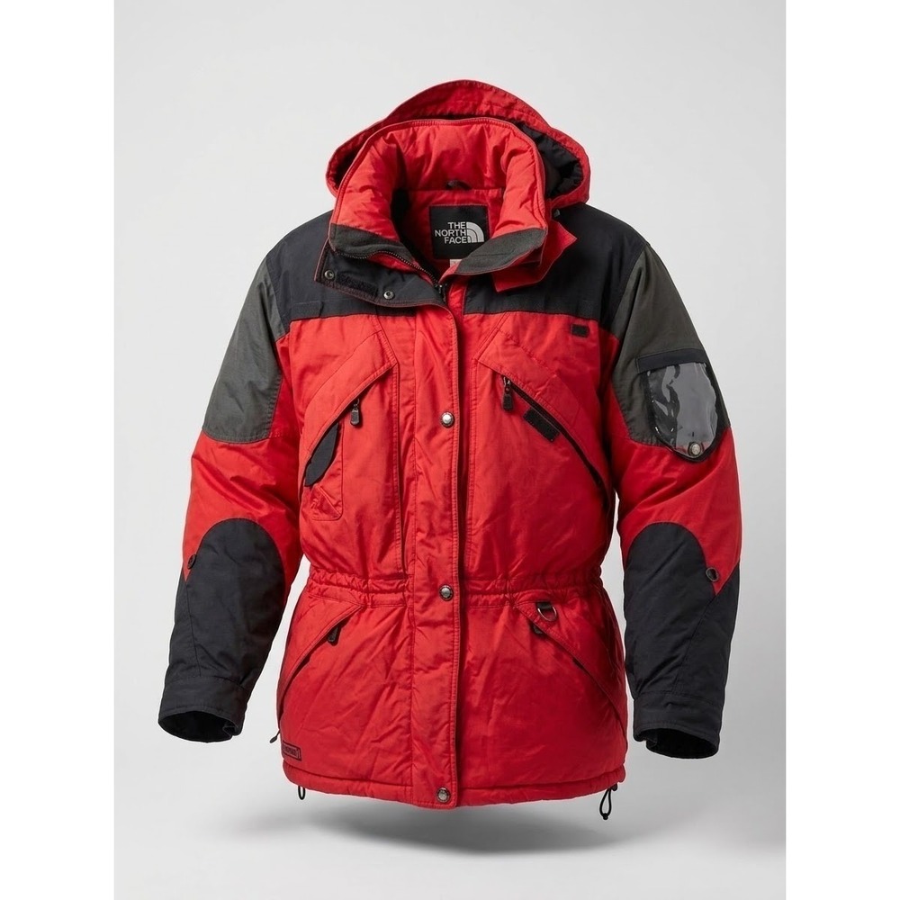 The North Face Vintage 1990'S Womans Red & Black Extreme Gear Down Coat. Size 14